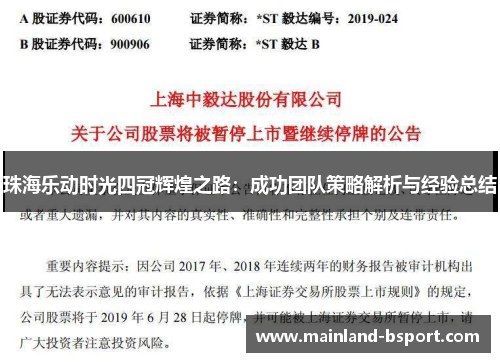 珠海乐动时光四冠辉煌之路：成功团队策略解析与经验总结
